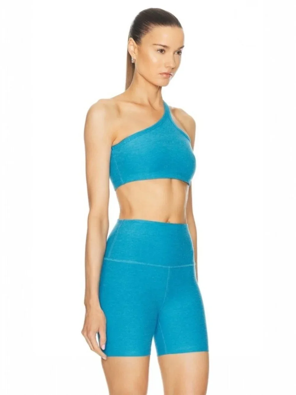 Beyond Yoga set spacedye one up gym tank & high rise biker shorts in Cali Blue M